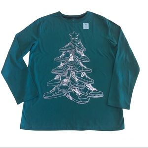 NWT Old Navy Gym Shoe Themed Christmas Tree - Long Sleeve Size 14/16 Kids Boy